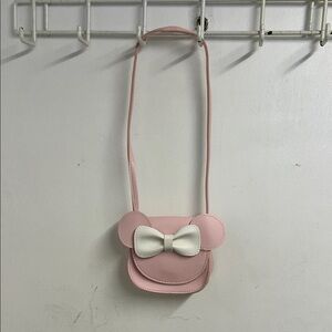 Pink and White Kids Bow Bag & Hairpin